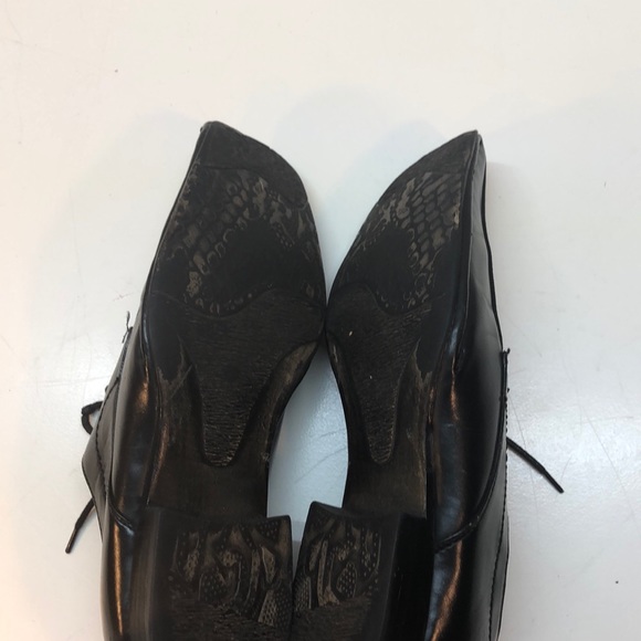 Hugo Vitelli Black SquareToe Lace-up Shoes Size 7 - Picture 7 of 8